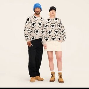 NWT! Woolrich x Target Unisex Sheep Print Pullover Sweater, Taupe S, M, XXL, 2X